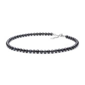 Colier perle naturale negre si argint DiAmanti FARB67-C-G